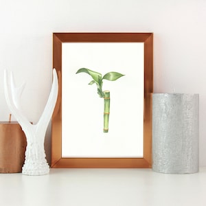 Bamboo Botanical Watercolor |  Minimalist Wall Decoration Printable Art | Floral Print| Floral Living room Decoration| Digital DOWNLOAD