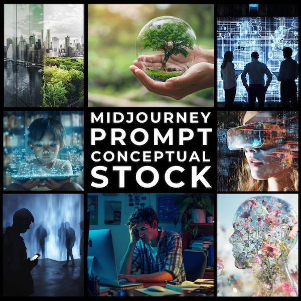 Midjourney Prompt+Images: Conceptual Stock Photos, Custom Stock Images, Creative Stock Photos, Royalty-Free Photos, Unique Conceptual Images