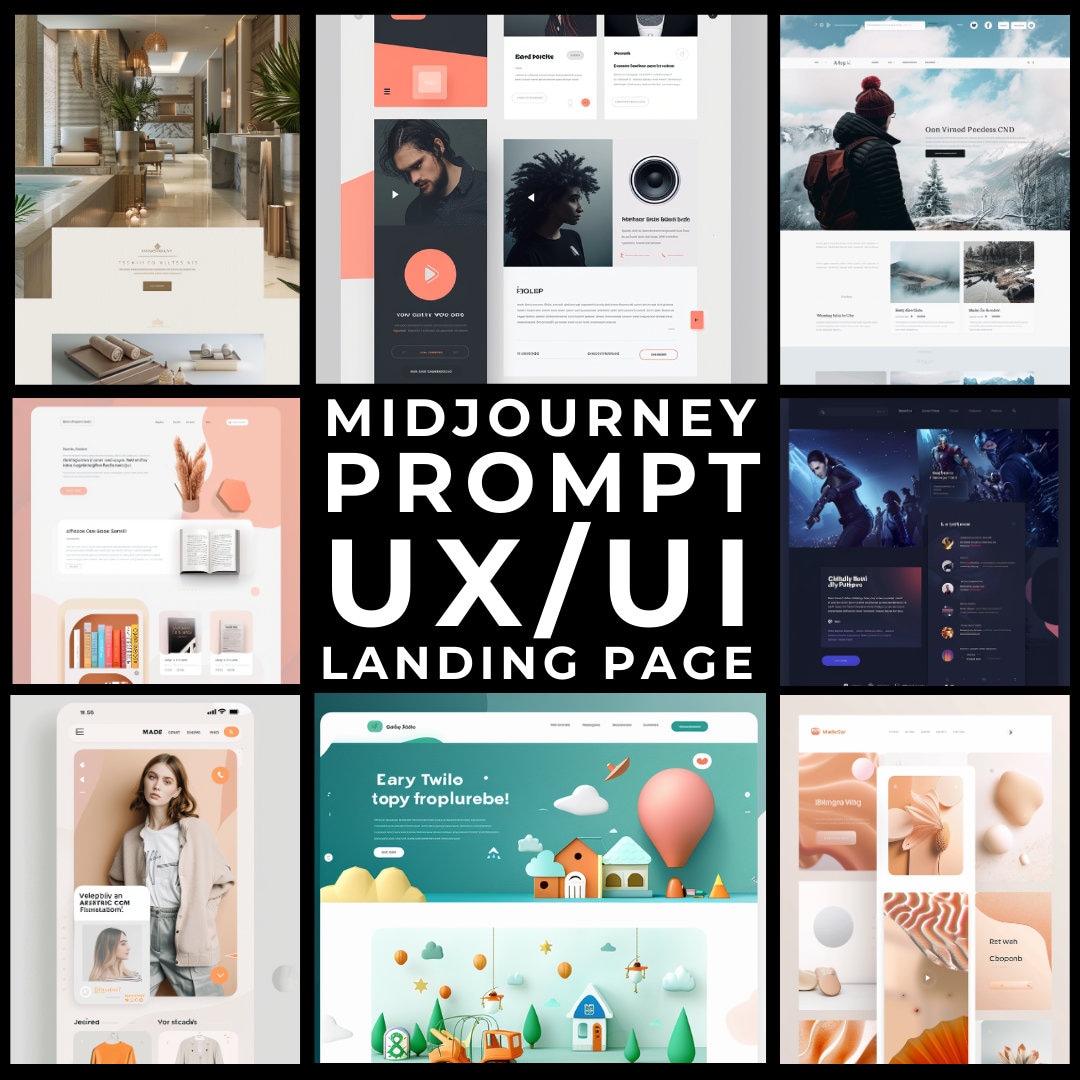 Midjourney Prompt+images: Modern UX/UI Website Landing Page Designs, Ui ...