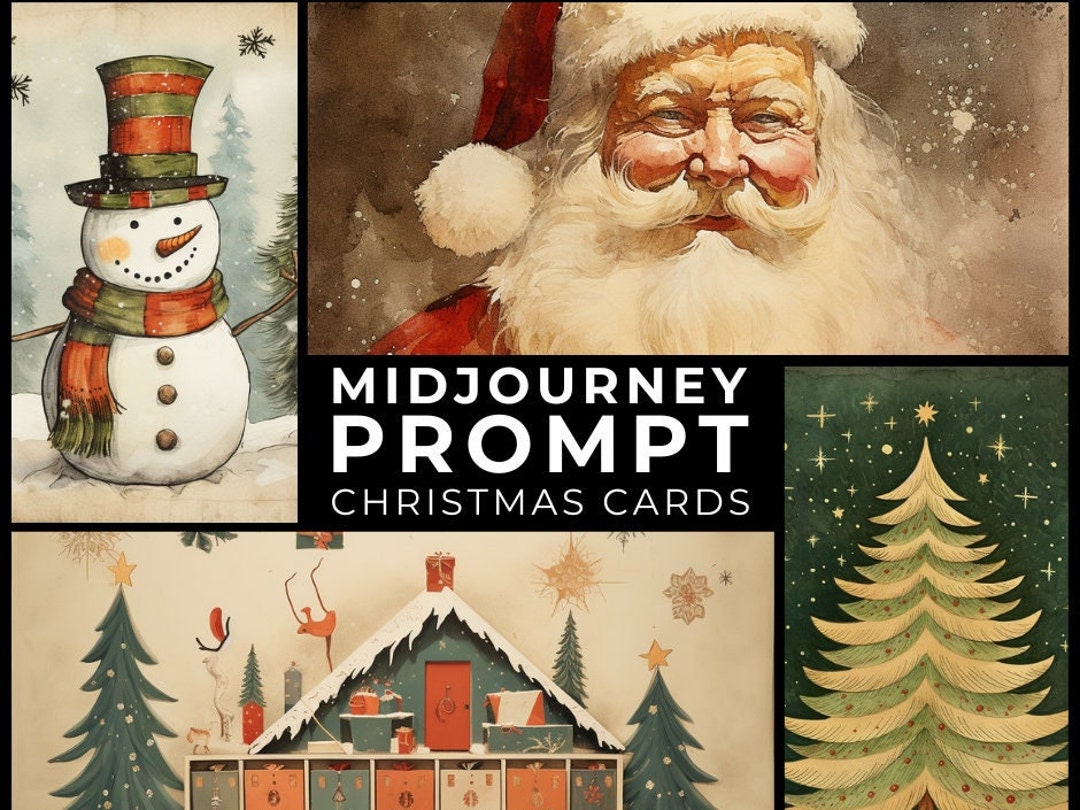 Midjourney Promptimages Vintage Christmas Card Generator, Custom