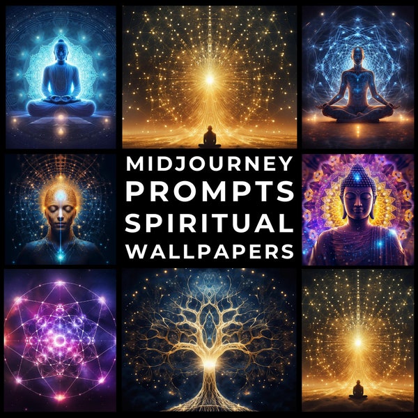Midjourney Prompts+Images: Custom Spiritual Meditation Wallpapers and Backgrounds, Spiritual/Yoga Wallpaper, Mindfulness Zen Wall Art Poster