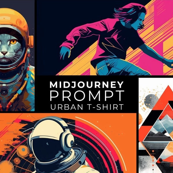 Midjourney Prompt: Modern Urban Style T-Shirt Designs, Modern fashion, Custom t-shirt Designs, Urban Clothing, Fashionable Print, Streetwear