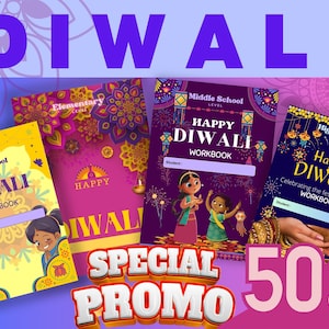 BUNDLE-DIWALI Workbook for Pre-school to High School Activity Book Printable, Printable, Activities, For Kids, PDF