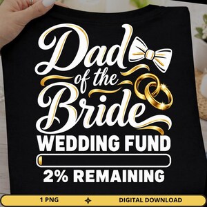 Dad of the Bride Wedding Fund PNG: 2% Remaining Loading Bar Design
