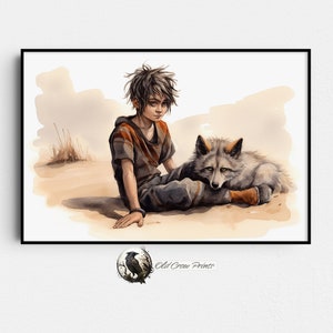 The Dark Tower Jake and Oy, Fantasy Watercolor Painting, Stephen King, Fantasy Art, Midworld, End-world, Roland the Gunslinger, The Rose