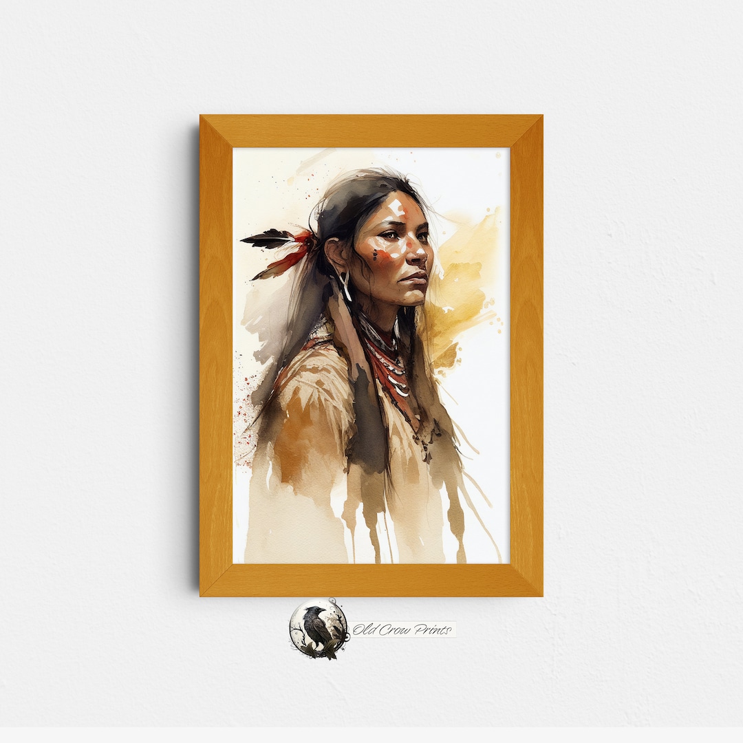 Lakota Woman, Watercolor Painting, Digital Print, Lakota Wall Art ...