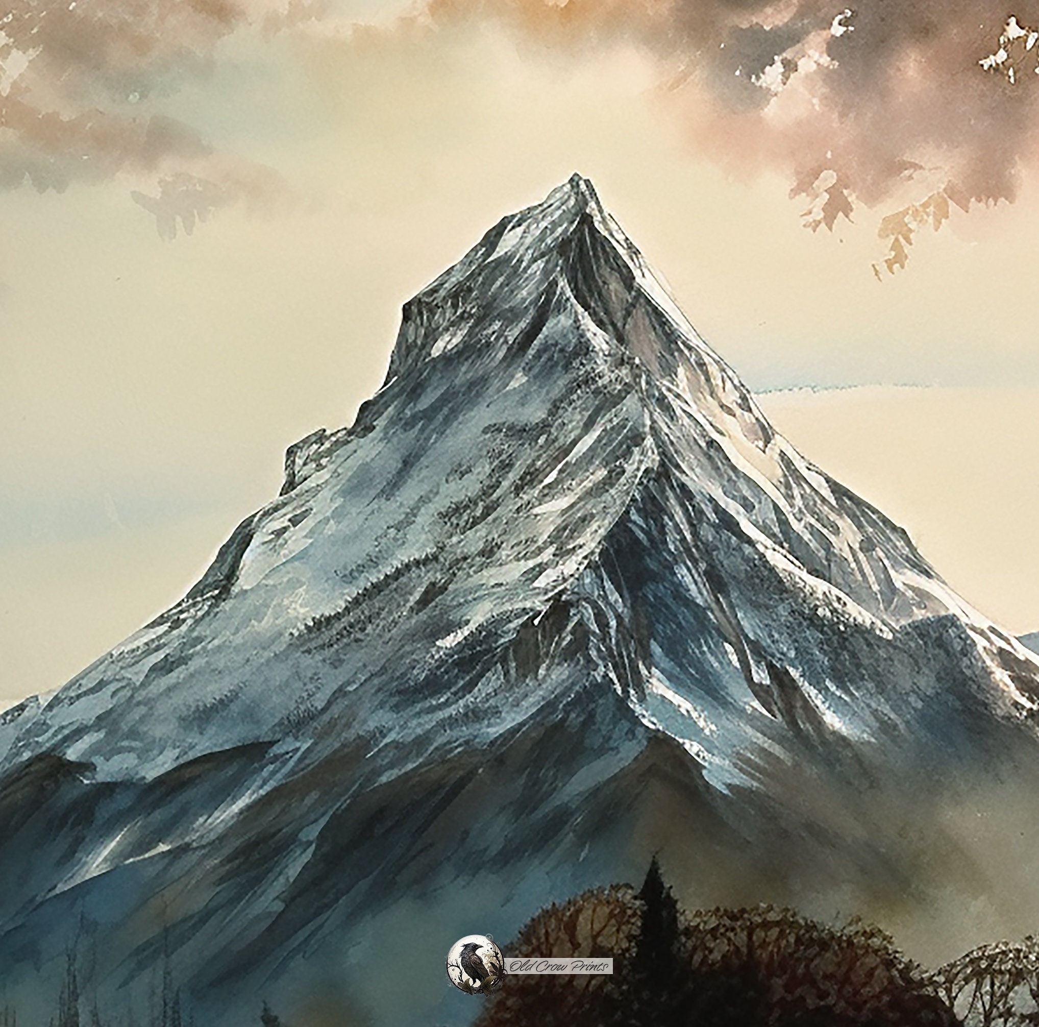 絵画 Lone Mountain The Lonely Mountain Painting, Lord of the Rings Art, Fantasy