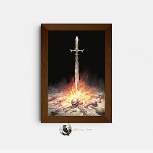 Dark Souls Bonefire, Gaming Poster Art, Video Game Home Decor, Game Lover Gift, From Software Fan Art, Elden Ring Demon Souls Sekiro Artwork