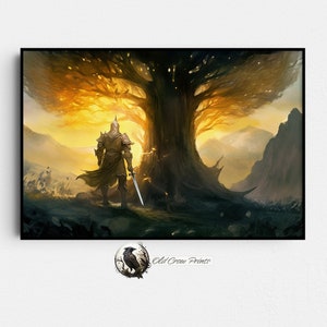 Edlen Ring Erdtree Oil Painting, Gaming Poster Art, Movie, Film, Video Games, TV Art, Wall Art, Dark Souls, Gamer Room Decor, Gaming Gifts