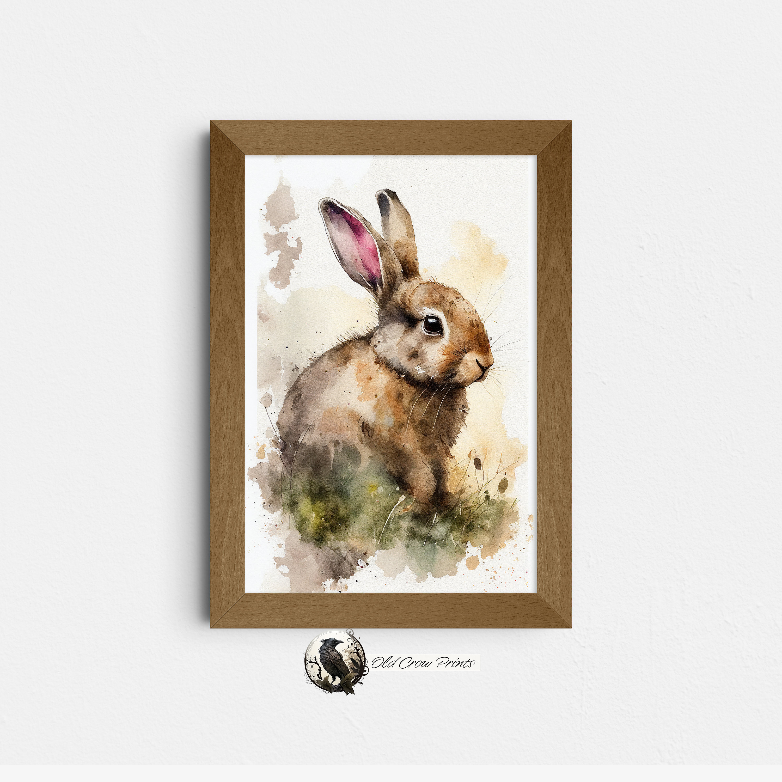 Spring Rabbit, Watercolor Painting, Digital Print, Farmhouse Wall Art, Easter Wall Art, Spring Home Decor, Springtime Wall Art, Christian