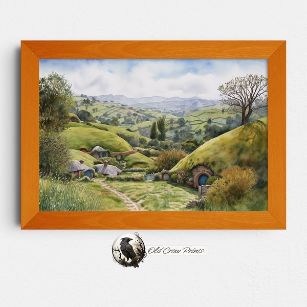 The Shire Painting, The Lord of the Rings Art, Fantasy Art, Jrr Tolkien, Fantasy Painting, "In a Hole in the Ground", The Hobbit, Hobbiton