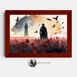The Dark Tower, Landschaft Aquarell Malerei, Stephen King, Fantasy Kunst, Fantasy Malerei, Mitwelt, Endwelt, Roland der Revolverheld, Rose