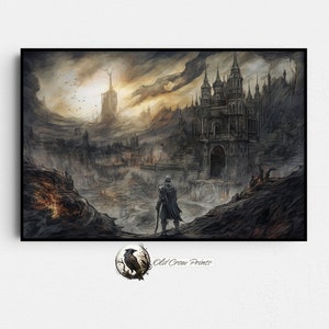 Dark Souls Landschaft, Spielzimmer Kunst, Film Malerei, Videospiel Kunst, TV Kunst, Wandkunst, Wandkunst, Elden Ring, Gamer Zimmer Dekor, Gaming Geschenke