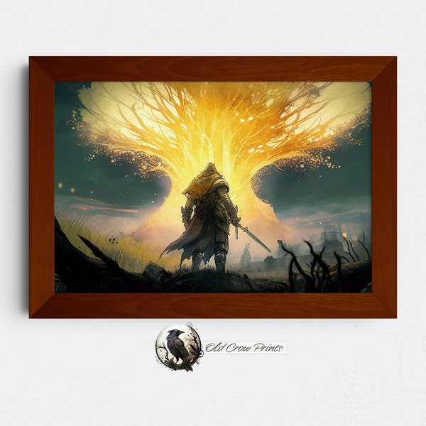 Elden Ring The Erdtree, Gaming Poster Art, Movie Painting, Film, Video Games, TV Art, Wall Art, Dark Souls, Gamer Room Decor, Gaming Gifts