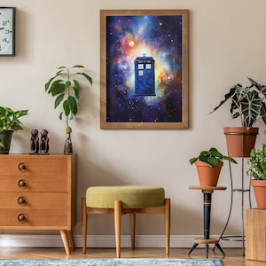Tardis Universe Watercolor Painting Digital Print, Doctor Who Gift Fan ...