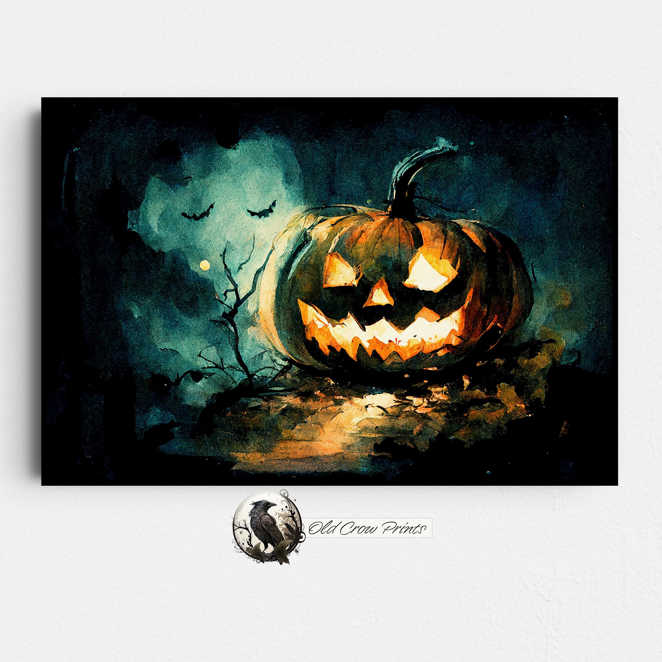 ふーかさま専用（原画）ジャック・オー・ランタンの森 #5【A5／水彩