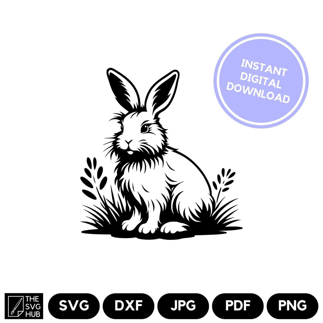 Rabbit SVG Instant Digital Download - Easter Silhouette Clipart ...