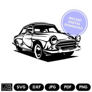 Oldtimer SVG sofortiger digitaler Download - Fahrzeug Silhouette Clipart - Vatertag detaillierte geschnitten Datei - Für Karten, T-Shirts, Junk Journals