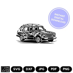Classic Car SVG sofortiger digitaler Download - Fahrzeug Silhouette Clipart - Vatertag detaillierte Schnittdatei - Für Karten, T-Shirts, Junk Journals