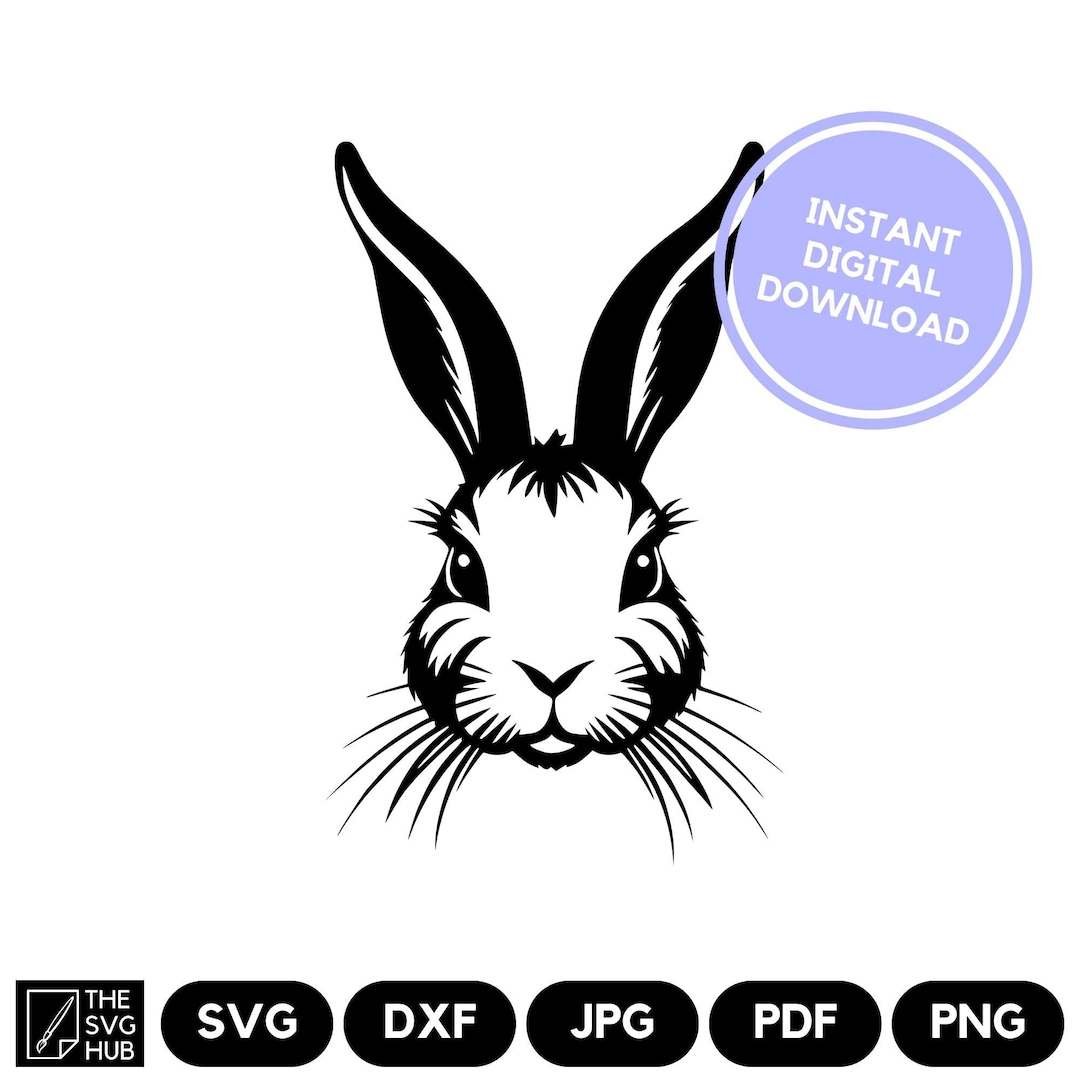Rabbit SVG Instant Digital Download - Easter Silhouette Clipart ...