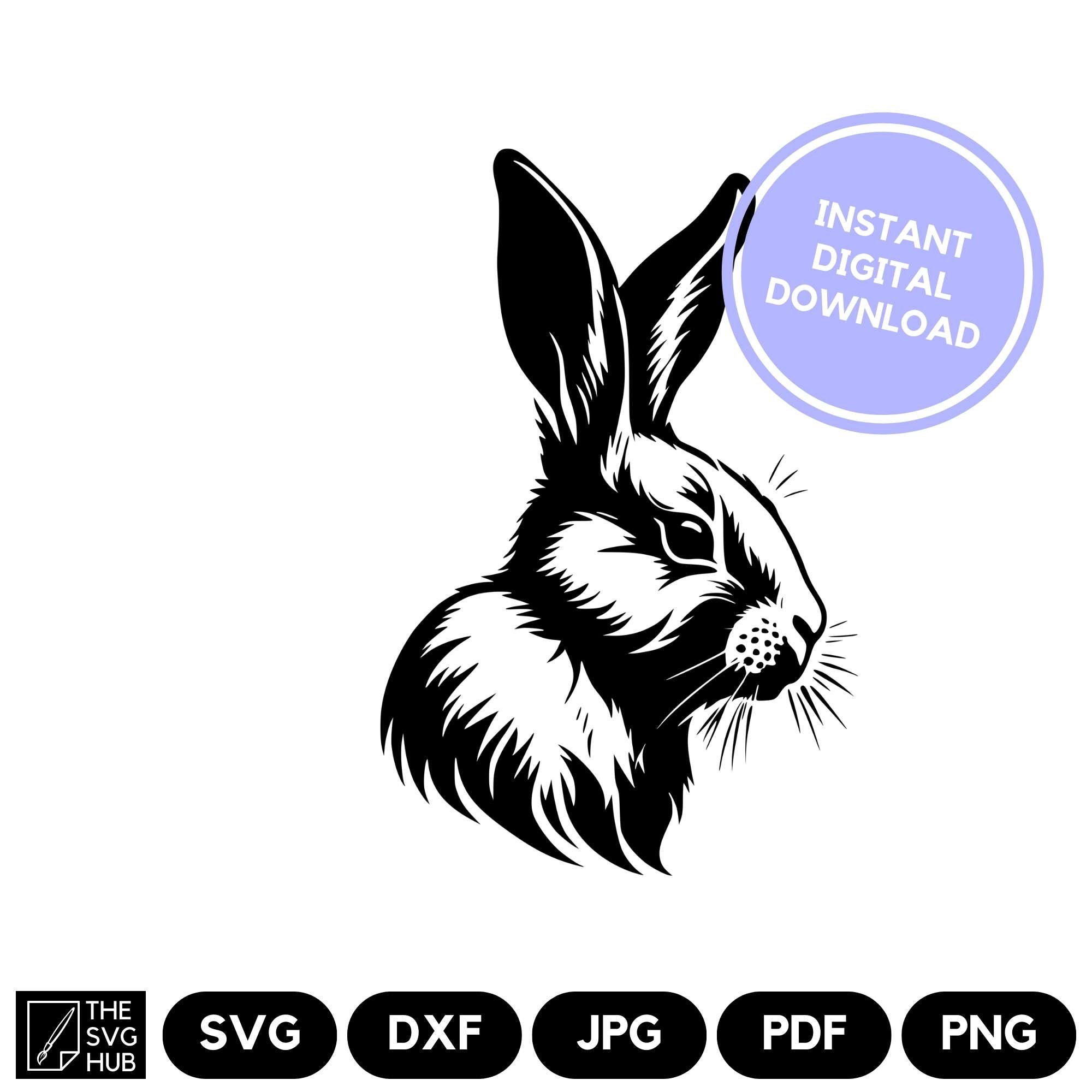 Rabbit SVG Instant Digital Download - Easter Silhouette Clipart ...