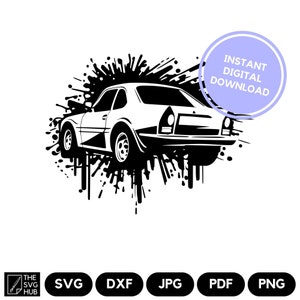 Oldtimer SVG sofortiger digitaler Download - Fahrzeug Silhouette Clipart - Vatertag detaillierte geschnitten Datei - Für Karten, T-Shirts, Junk Journals