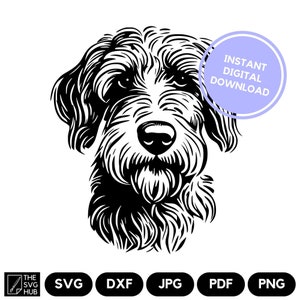 Download digitale istantaneo di Labradoodle SVG - Clipart silhouette amante dei cani - File di taglio dettagliato - Per carte, scrapbooking, t-shirt, diari