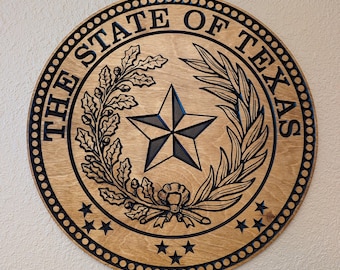 Sello de Texas hecho a mano, sello redondo de Texas, decoración de pared de Texas, regalo personalizado, Estado de la Estrella Solitaria, regalo para un texano orgulloso, regalo profesional