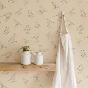 Carta da parati uccelli stacca e attacca carta da parati neutra per cucina carta da parati crema bagno carta da parati autoadesiva carina con uccelli per corridoio
