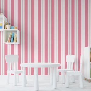 Carta da parati a righe color caramello, carta da parati elegante, cameretta delle ragazze, carta da parati rosa a righe, carta da parati stacca e incolla, carta da parati tradizionale