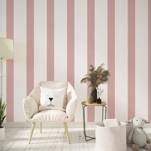 Carta da parati a righe rosa, carta da parati elegante, camera da letto per ragazze, carta da parati stacca e attacca, carta da parati tradizionale, carta da parati a righe, rosa femminile