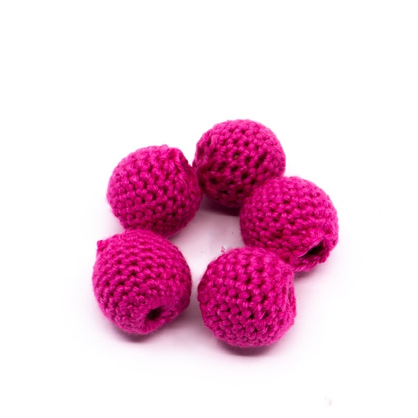 18 mm Crochet Beads, Knitting Beads, Handmade, Pattern Beads, Crochet Balls For Handmade, Schnullerkette, Wooden Beads