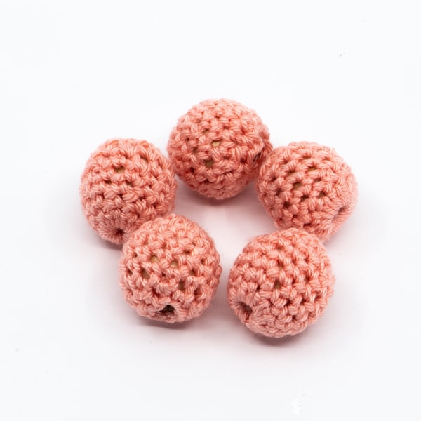 18 mm Crochet Beads, Knitting Beads, Handmade, Pattern Beads, Crochet Balls For Handmade, Schnullerkette, Wooden Beads