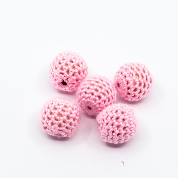 18 mm Crochet Beads, Knitting Beads, Handmade, Pattern Beads, Crochet Balls For Handmade, Schnullerkette, Wooden Beads