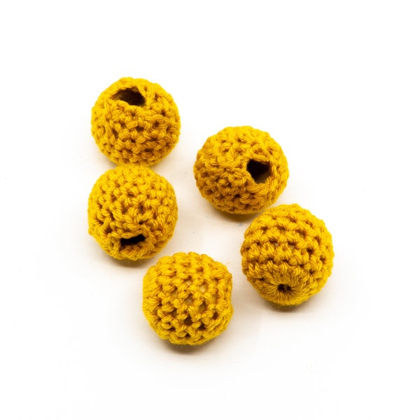 18 mm Crochet Beads, Knitting Beads, Handmade, Pattern Beads, Crochet Balls For Handmade, Schnullerkette, Wooden Beads