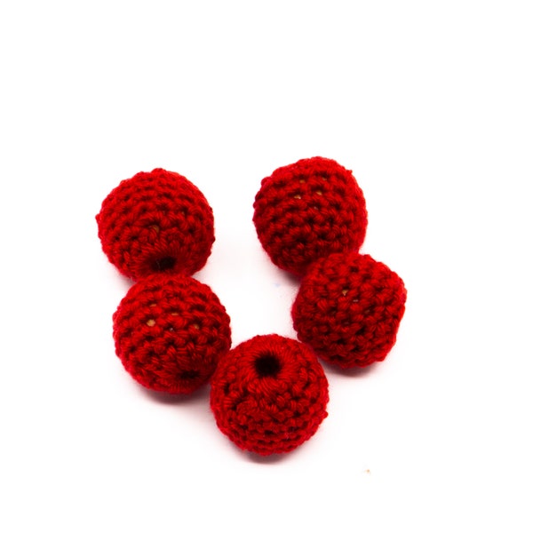 18 mm Crochet Beads, Knitting Beads, Handmade, Pattern Beads, Crochet Balls For Handmade, Schnullerkette, Wooden Beads