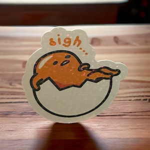 Cute Lounging Egg Sticker Holographic/Dots
