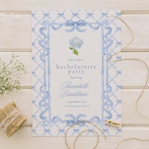 Küsten Bachelorette Einladung Vorlage: Beachy Reiseweg (bearbeitbare Canva)