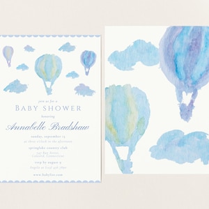 Hot Air Balloon Baby Shower Invitation: Editable Canva Invite (5x7)