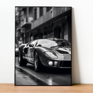 Ford GT40 Fine Art Print, Classic Car Auto Decor, Wall Art Poster 