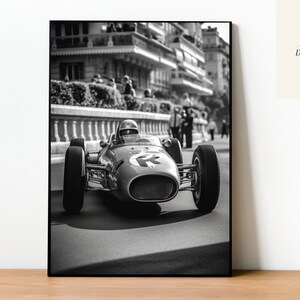 Lotus 18 vintage car print | Digital Print | Wall Art | Interior Design | Vintage Poster | Black and White | Car Poster | Retro Car