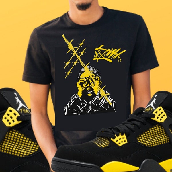 Gold Thunder grafisch T-shirt, Jordan 4 Thunder streetwear