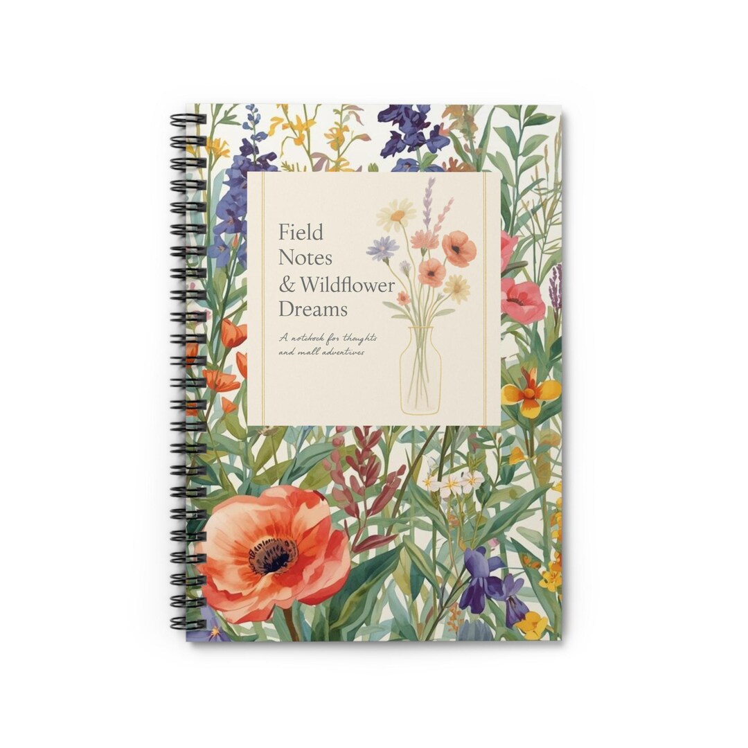 Wildflower Spiral Notebook - Ruled Line, Floral Journal, Botanical ...
