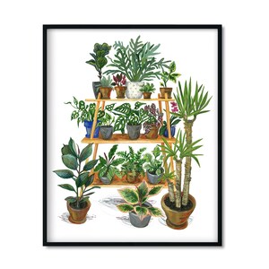 Plants at home. Poster for kitchen interior.