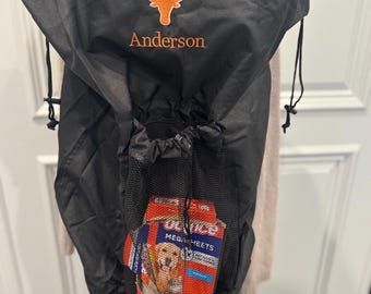 Personalized Back Pack Laundry Bag with Name and College