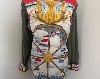 Vintage US Army Jacket with altered scarf size medium