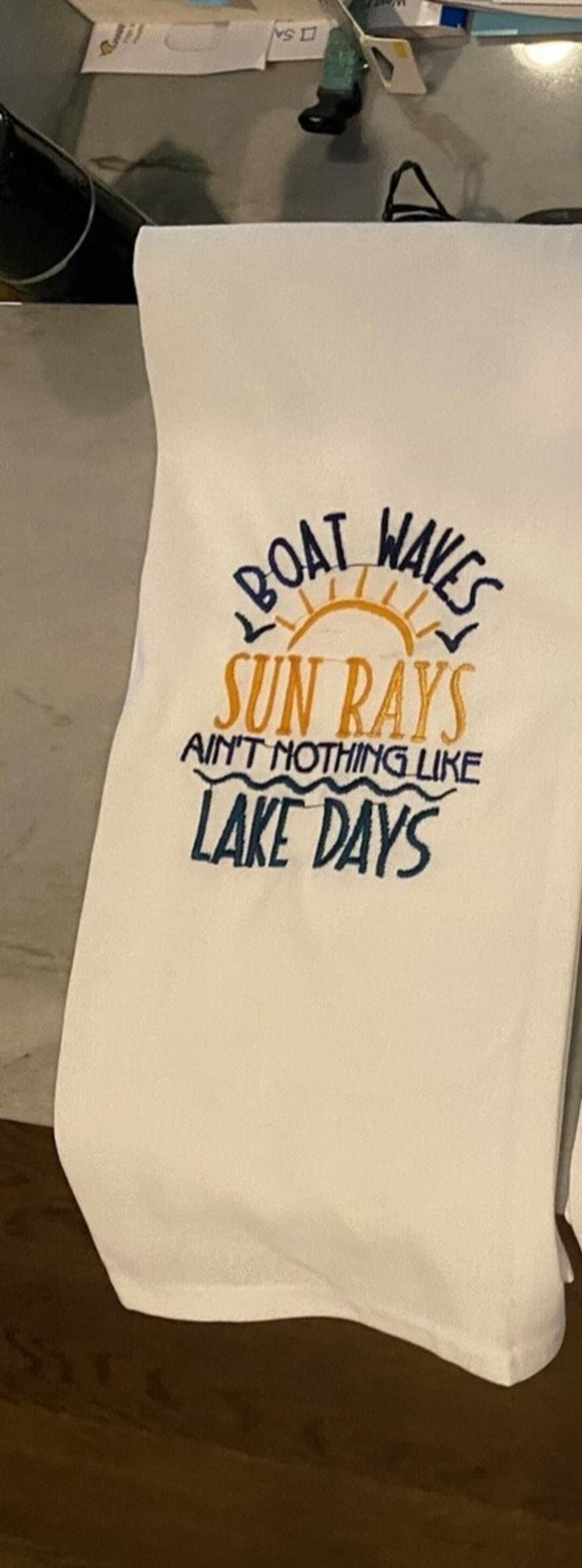 Embroidered Linen Hand Towels or Tea Towel for the Lake Etsy