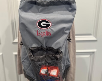 Personalized Back Pack Laundry Bag with Name and College