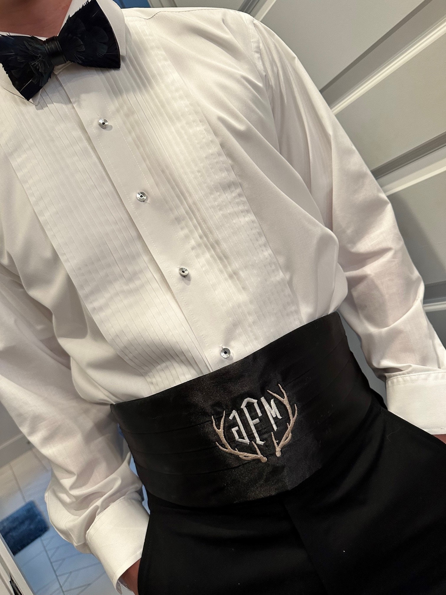 Monogrammed Men's Formal Cummerbund With Antlers Etsy