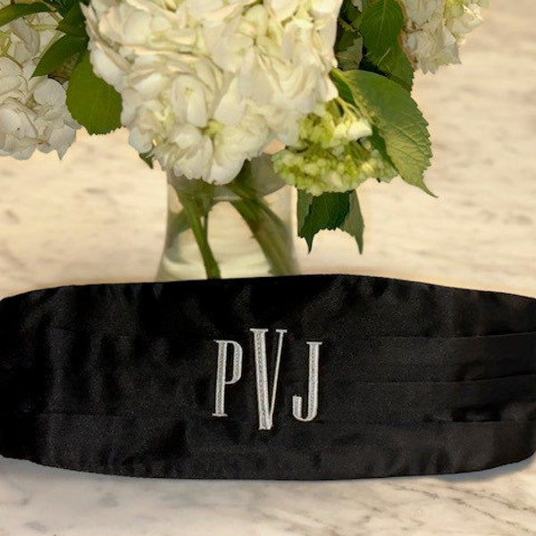 Monogrammed Men's Formal Cummerbund